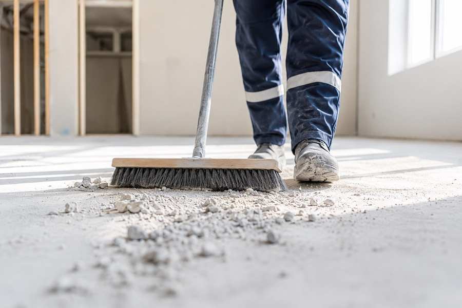 Bauabschlussreinigung Hamburg – Prime Shine Mitarbeiter bei der Baureinigung